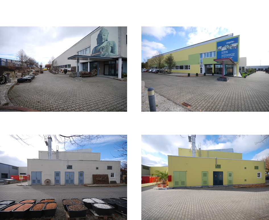 Bilder von Auen und Innen zur Farbgestaltung der Firmengebude von Vogelei event design - Teil 1